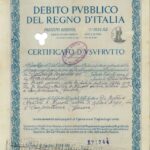 Deb. Pubbl. del Regno d’Italia – Prestito Redim. 3,50% – 1934 – Cert. d’Usufr.-5