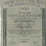 Debito Pubblico del Regno d’Italia – Rendita 5% – Cartelle al Portatore-9