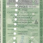 Debito Pubbl. dello Stato Italiano – Rendita 5% – Cartelle al Port. (Anno 1956)-9