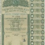Debito Pubblico del Regno d’Italia – Rendita 5% – Cartelle al Portatore-1