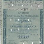 Debito Pubblico del Regno d’Italia – Rendita 5% – Cartelle al Portatore-20