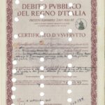 Deb. Pubbl. del Regno d’Italia – Prestito Redim. 3,50% – 1934 – Cert. d’Usufr.-4