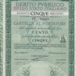Debito Pubbl. dello Stato Italiano – Rendita 5% – Cartelle al Port. (Anno 1956)-1