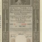 Debito Pubbl. del Regno d’Italia – Prest. Redim. 5% – Cartella al Port.-12