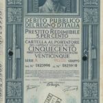 Debito Pubbl. del Regno d’Italia – Prest. Redim. 5% – Cartella al Port.-13