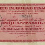 1946 – Debito Pubblico Italiano – Prestito della Ricostruzione – Rendita 5% – Roma-5
