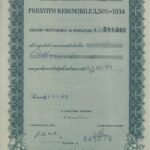 Debito Pubbl. dello Stato Italiano – Prest. Redim. 3,50% – 1934 – Assegno Provv. al Port.-1