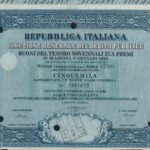 Repubbl. Ital. – Buono del Tesoro Novenn. 5% a Premi – di Scad. 1° Gennaio 1963-1