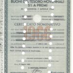 Repubbl. Ital. – BTP Nov. 5% a Premi – di Scad. 1° Aprile 1966 Cert. Nomin.-1
