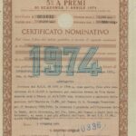 Repubbl. Ital. – BTP Nov. 5% a Premi – di Scad. 1° Aprile 1974 Cert. Nomin.-1