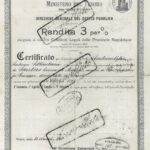 Ministero del Tesoro del Regno d’Italia – Dir. Gen. del Deb. Pubbl. – Rendita 3%-1
