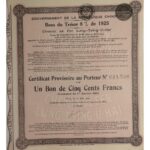 1925 Government of the Chinese Republic 500 Francs-1